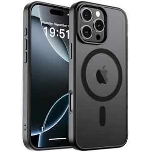 zapica Magnetic for iPhone 16 Pro Case, [Compatible with MagSafe] [Military Grade Drop Protection] Translucent Matte Shockproof Anti-Scratch Phone Cover, Black