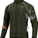 Bikewa Men's Winter Cycling Jackets Thermal Warm Water Resistant Bike Running Windproof Jacket (X-Large, Army Green/Black)