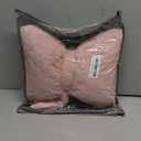 XVTRU Dusty Pink Bow Pillow, Soft Bow Decorative Pillows with Faux Rabbit Fur, Cute 12" Bow Throw Pillows, Aesthetic Home Decor Bow Shaped Plush Pillow for Bedroom Sofa Couch (Small-12 Inch)