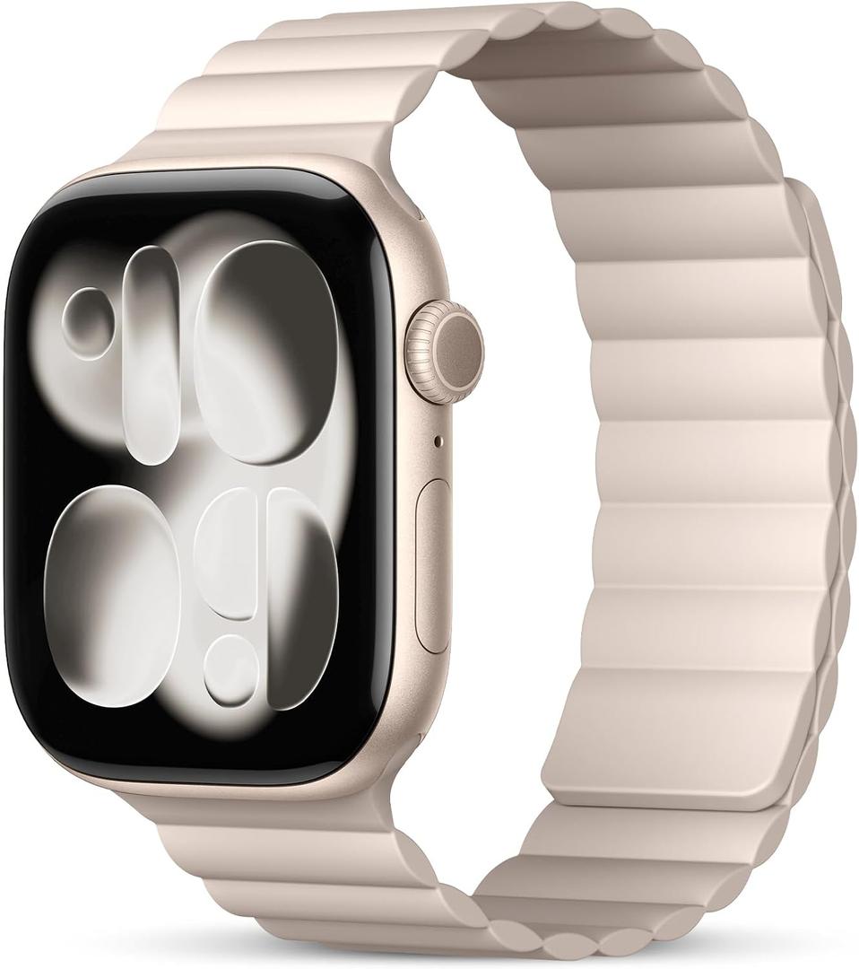Magnetic Sport Bands for Apple Watch Band 40mm 38mm 41mm 42mm 44mm 45mm 46mm Women Men, Silicone Loop Strap Wristband for Apple Watch Ultra 3 2 1 Series 11 10 9 8 7 6 5 4 3 2 1 SE