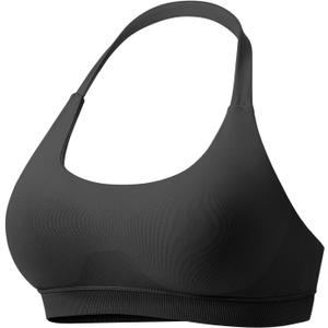 VOYJOY Women Workout Impact Bras Medium Low Support Halter Sports Bras Seamless Open Back Gym Padded Yoga Crop Top M