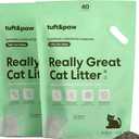 Tuft & Paw Really Great Cat Litter, Ultra Low Tracking Tofu Cat Litter, Clumping, Flushable, Odor Control, Dust-Free, Unscented - 9.25lbs x 2Bags (Charcoal)