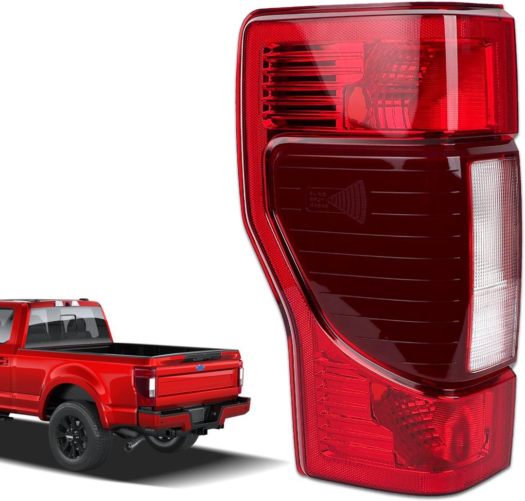 calisay Tail light Compatible with 2020 2021 2022 Ford F250 F350 Super Duty Halogen Type w/Blind Spot Rear Light Brake Lamp Signal Assembly Replace OEM #LC3Z13405A F02800279 (Left Driver Side)