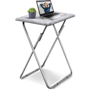 Tv Trays, Folding Tray Table, Dinner Tray Table with No Assembly Required&Sturdy, Foldable Snack Eating Trays Table for Living Room, 15 x 18.9 x 26 in(White Marble,1PC)