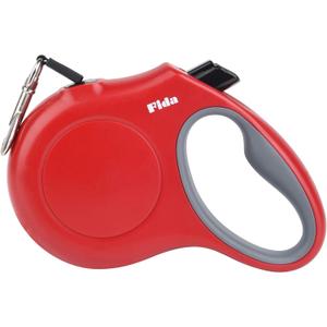 Fida Retractable Dog Leash, 16 ft Dog Walking Leash for Small Dogs up to 26lbs, Tangle Free, Red