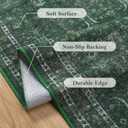 Moynesa Green 8x10 Living Room Rug, Vintage Washable Area Rug for Bedroom Dining Room Office, Low Pile Soft Non-Slip Retro Accent Carpets for Kitchen Indoor Nursery