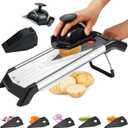 Mandoline Slicer for Kitchen, Vegetable Chopper Stainless Steel Food Slicer Veggie Slicer Onion French Fry Cutter Potato Julienne, 5 Blades, Kitchen Utensils (BLACK)