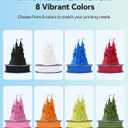 JAYO Matte PLA 3D Printer Filament Bundle 2KG, PLA Matte Filament 1.75mm Bulk, 8 Pack 250g Spool Filament (Black, White, Blue, Red, Pink, Orange, Light Yellow, Olive Green)