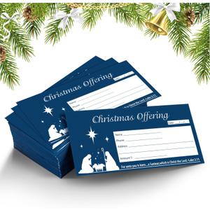 Cholemy 500 Pcs Christmas Offering Envelopes - 6.3 x 3.1 Inch Tithes and Offering Envelopes for Religious Tithe Donation - Bulk Christmas Church Supplies (Star)