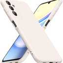 LoeoeL for Samsung Galaxy A15 5G Phone Case Silicone, Minimalist Ultra Thin Slim Soft Rubber Gel Solid Color Matte Cute Case for Women, Girly Plain Aesthetic Design & Camera Cover, Beige Stone Cream