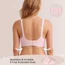 LetsJoli Push Up Seamless Bras for Women No Underwire Support and Lift V Neck Wireless Full Coverage Bralettes Everyday Bras (Pink, S)