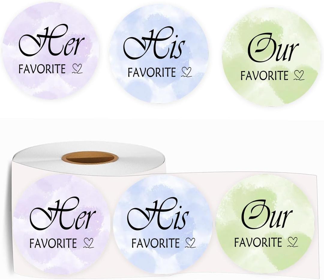 2 Inch His Her Our Favorite Sticker Candy Bags Wedding Favor Stickers Rustic Wedding Favor Stickers Labels 480 Pcs