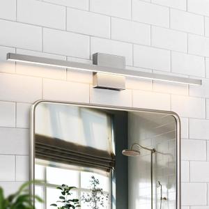 Brushed Nickel Bathroom Light Fixture Over Mirror - Modern Vanity Light Fixture - 31.5 inch 22W LED Dimmable Wall Sconce Lighting Fixture for Bathroom Bedroom