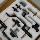 goldenwarm Double Front Door Lock Set, Black Double Door Handle Set, Matte Black Double Door Handle with Dummy, Modern Double Front Door Hardware Set with Reversible Handle Lever