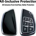 Key Fob Cover Case Compatible with Chevy 2021-2023 Suburban Tahoe GMC Yukon Buick Encore Avenir Accessories Shell (Black)