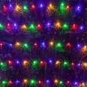 AWQ 200 LED 9.8ft x 6.6ft String Lights Net Mesh Christmas Lights 8 Modes for Christmas Wedding Party Home Garden Lawn Bushes Bedroom Indoor Outdoor Decor (9.8ft x 6.6ft, Multicolor)