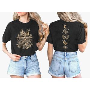 Magical Shirts for Women Flourish and Blotts Shirt Book Tshirt Wizard Costume Clothes, XXL, Dark Gray