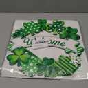 Wooden St. Patrick's Day Decoration Shamrock Door Wreath for Front Door Sign Wall Signs Shamrock Clover Spring Decoration, Irish Sign Welcome Hanging for Home Decor Party Outdoor indoor Supply (Large)