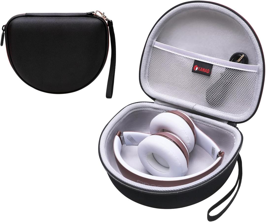 Headphone Case Compatible with Beats Studio Pro/Solo 4 / Studio 3 / Solo 3 / Picun B8 / BERIBES/JLab JBuds Lux ANC Wireless Bluetooth Noise Cancelling HeadphonesOuter Black+Inner Grey