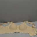 OEAK Womens Wireless Jelly Bra Plus Size Supportive Seamless Bras Full Coverage Push Up Comfortable No Underwire Tshirt Bras (Medium, Airy Nude)