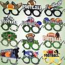 Mega-L 12 Pcs Football Eyeglasses, American Football 2026 Party Supplies Party Favors, Glitter Super Ball Photo Booth Props for Sports-themed Gameday Championship Party Decorations