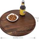 16 Inches Round Walnut Wood Cutting Board for Kitchen, Wooden Chopping Board With Juice Grooves