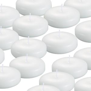 24 Pack Floating Candles, 3 White Unscented Dripless Wax Burning Candles, for Weddings, Party, Cylinder Vases, and Home Decorations