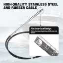 RASTP 14FT Boat Steering Cable System with 12.6in Steering Wheel