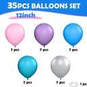 6 x Pink Blue Purple Balloons, 12 Inchs Blue Pink Metallic Silver Cartoon Theme Balloons for Kids Birthday Hawaii Tropical Party Supplies Video Gaming Baby Shower Party Decorations