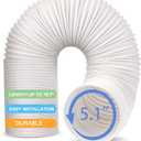 Jin&Bao Air Conditioner Vent Hose, Portable Exhaust Duct with 5.1 (5) Diameter, Counterclockwise Rotation, Length up to 78 Inches, Universal Replacement AC Hoses