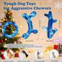 Furdog 3Pack Dog Toys for Aggressive Chewers Dog Chew Toy Tough Dog Toys to Keep Them Busy Bacon Flavor Teething Chew Toys & Dental Health for Large Medium Small Breeds (Blue)