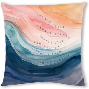 Mental Health Throw Pillow Cover (18x18 Inch)