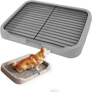 Dog Potty Tray, Indoor Mesh Dog Litter Box, Toilet Pee Pad Holder Puppy Training Tray, Removable Stable Structure Pet Training Pads