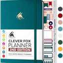 Clever Fox Planner 2nd Edition Dated Jan 2026-Jan 2027 – Colorful Weekly & Monthly Goal Setting Planner, Habit Trackers, Time Management and Productivity Organizer, Gratitude Journal, A5 (Dark Teal)