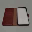 MONASAY Wallet Case Compatible for iPhone 16 Pro 5G, [Glass Screen Protector Included] [RFID Blocking] Flip Folio Leather Cell Phone Cover with Credit Card Holder, 6.3-inch, Burgundy