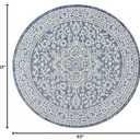 JONATHAN Y Medallion Weave Indoor Outdoor Round Area Rug 8 Ft Navy/Gray, Sinjuri Textured for Backyard, Patio, Porch, Easy-Cleaning, High Traffic, Pet-Friendly, Non-Shedding (SMB101B-8R)