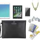 Fireproof Document Bag with Lock, ZOOPIP 14.3"x10.2" Fireproof and Waterproof Money Bag with Zipper Closure, Storage Pouch for A4 Letter Size Document, Cash, Cell Phone, Tablet, Credit Card,Passport
