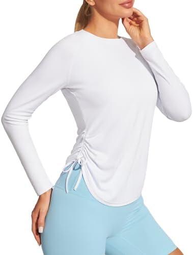 IUGA Rash Guard for Women UPF 50+ Long Sleeve Sun Shirts Swim Shirts for Women Lightweight UV Protection Shirts Hiking Tops L