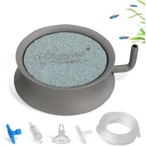 hygger Aquarium Air Stone Nano Bubble Stone Quiet Ultra High Dissolved Oxygen Diffuser Kit Stainless Steel Fish Tank Bubbler Nano Oxygen Air Stone for Aquarium Fish Tank and Hydroponics-2.2inch