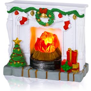 1: 12 Scale Mini House Furniture and Accessories Christmas Miniature Fireplace Mini Resin Fireplace for Mini House Christmas Decoration Xmas Gift