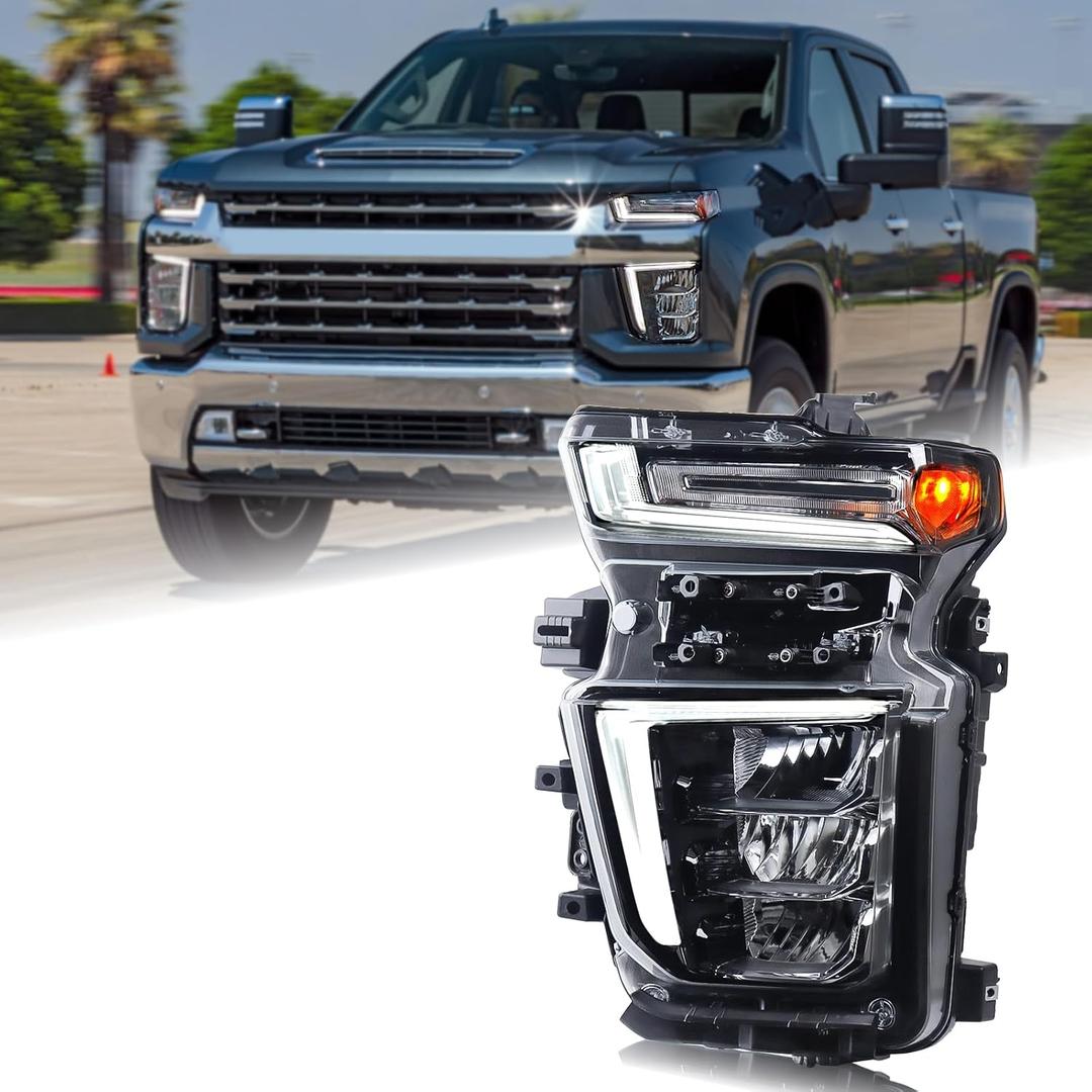 OEM Style LED Type Headlight Assembly Compatible with 2020-2023 Chevy Silverado 2500HD 3500HD High Country/LTZ Left Driver Side 84738618 GM2502505