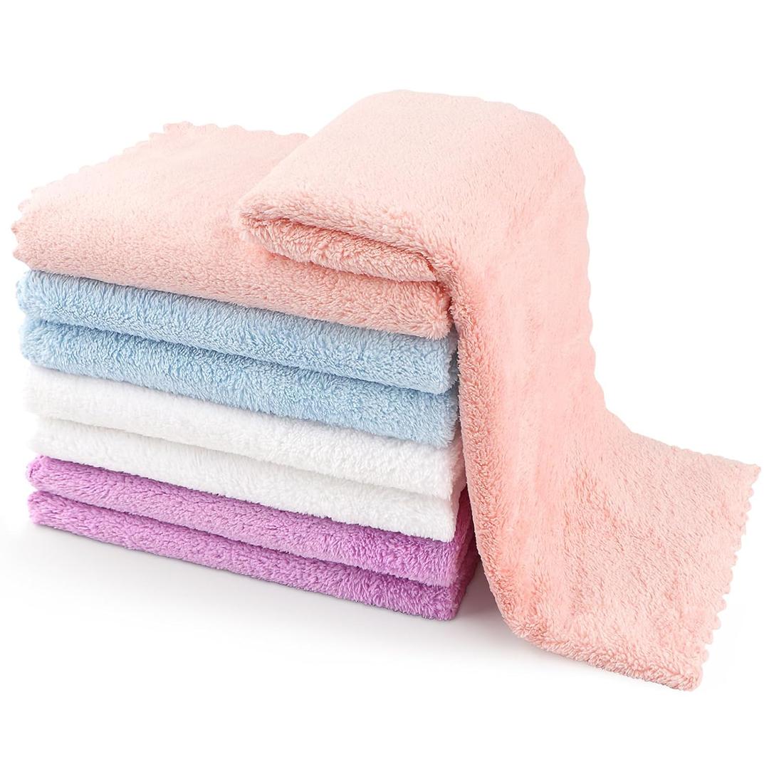 Orighty Burp Cloths for Baby - Super Soft & Highly Absorbent Coral Fleece, 12 x 16 Inch Gentle & Large Burp Rugs, 8 Pack