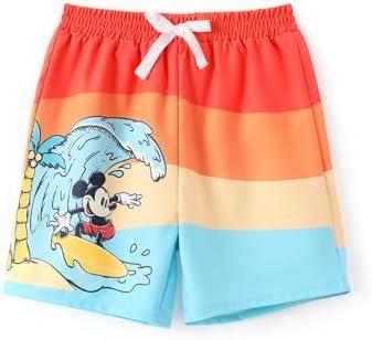 Disney Mickey and Friends Toddler UPF 50+ Swim Trunks with Compression Liner for Infant to Little boy, Size 6-9 M
