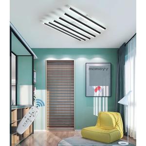 Modern LED Ceiling Light 50w Dimmable Black Ceiling Lamp High Brightness Large Lighting for Living Room Bedroom&Office Remote Control Adjustable 3000k-6500k Energy-Efficient (A50CM)