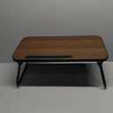 Laptop Bed Desk Yable, Lap Bed Table Foldable Breakfast Tray Portable for Reading Writing, Sofa & Floor, Walnut