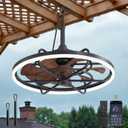 Fanbulous Outdoor Ceiling Fans with Light for Patios, 24" Weatherproof Plug in Ceiling Fan, Gazebo Fan Remote&APP Control, 3CCT Dimmable, Caged Ceiling Fan with Hanging Hook for Porch, Pergola, Canopy