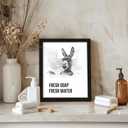 arteWOODS Funny Donkey Bathroom Wall Art - Rustic Farmhouse Wall Decor with Humorous Quotes Black Framed Print Artwork Cute Animal Pictures for Shower Toilet Restroom Kid's Washroom 8x10 Inch