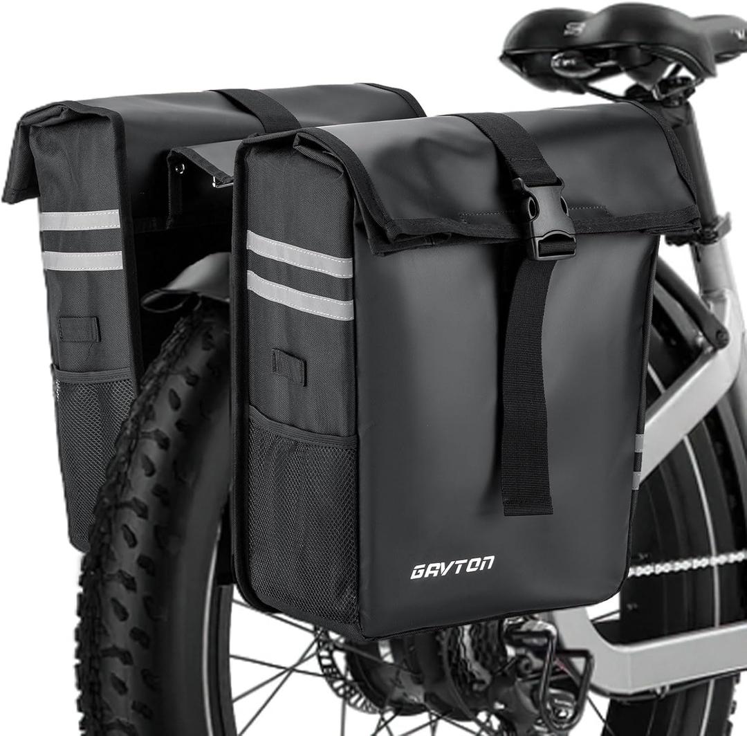 Waterproof Large Capacity Bike Pannier Bag  50L Rear Rack Bag for Road, Mountain, and E-Bikes  Commuting & Touring Cycling Bag