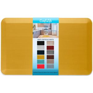 ComfiLife Anti Fatigue Floor Mat  3/4 Inch Thick Kitchen Mats for Floor, Standing Desk Mat, Kitchen Rug  Comfort at Home, Office  Durable  Stain Resistant  Non-Slip Bottom (20" x 32", Mustard)