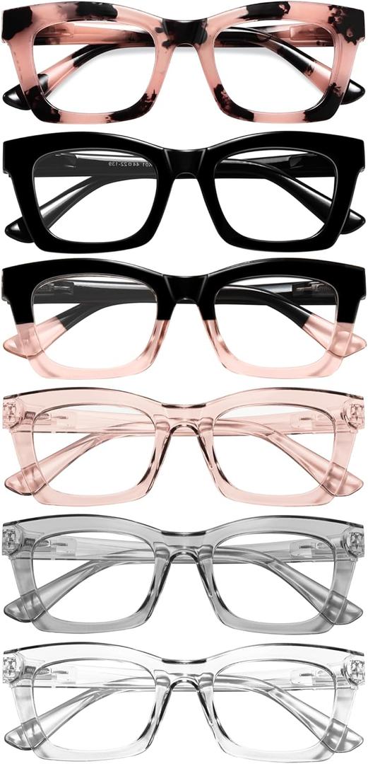CCVOO Reading Glasses for Women, Stylish Eyeglasses, Blue Light Readers for Women, Computer Eye Glasses, Cheaters